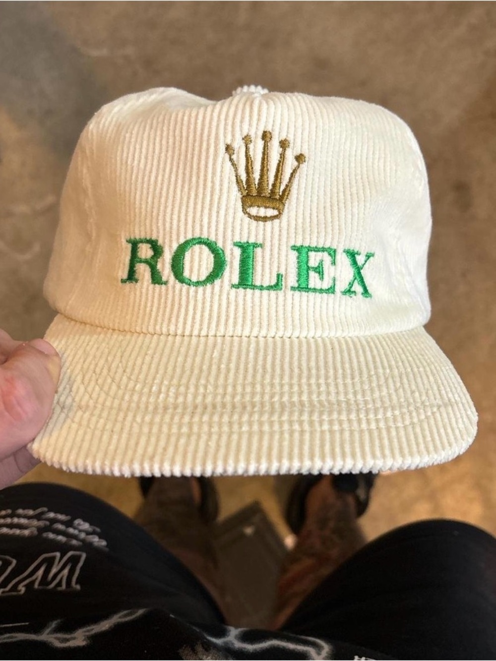 New Embroidered Rolex Corduroy SnapBack